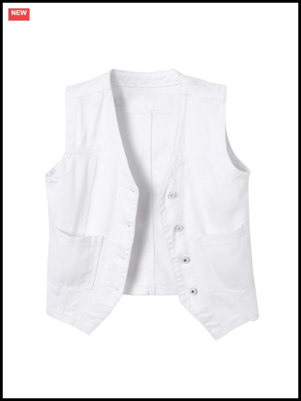 Sleeveless Denim Vest V Neck Button Up Women's Jean Vest Top